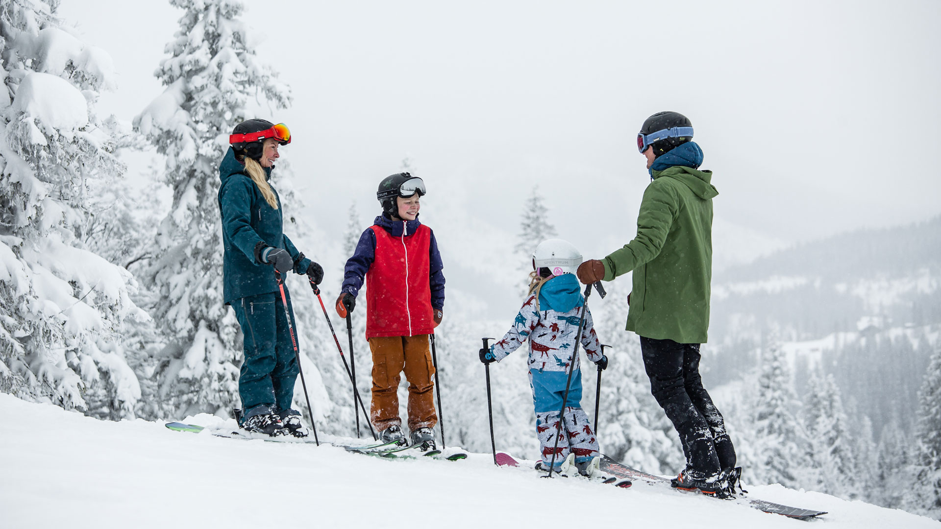 Skidåkning familj i Åre