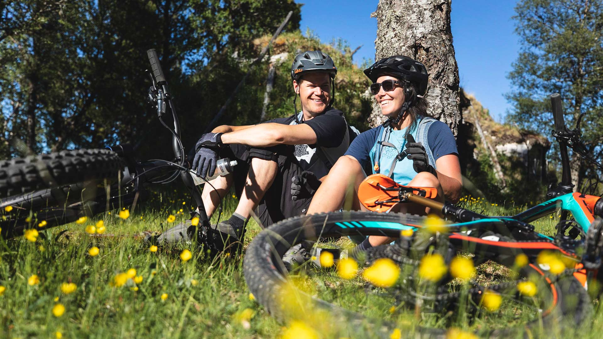 Paus efter stigcykling i Åre
