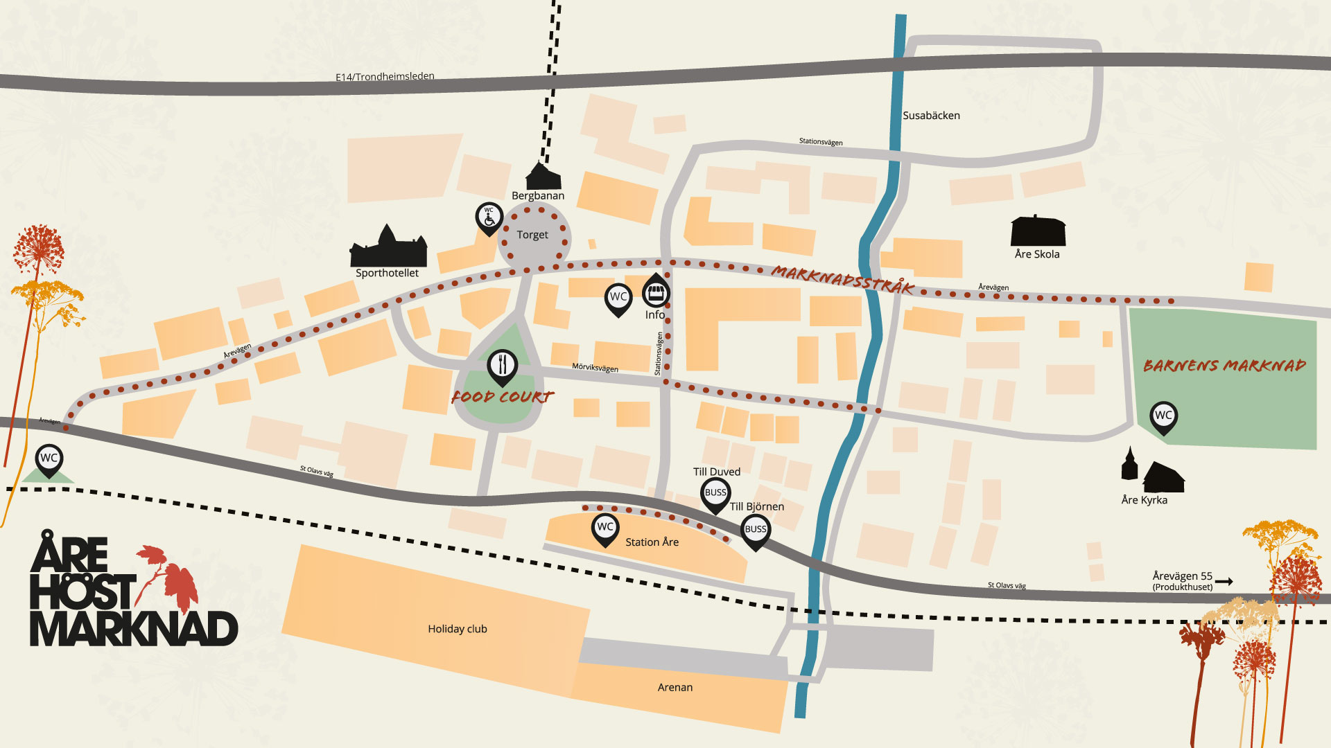 Map over autumn market in Åre
